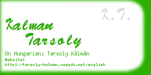kalman tarsoly business card